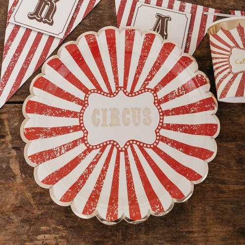 Assiettes en carton Circus Vintage Qté 8 - BAMBOLA