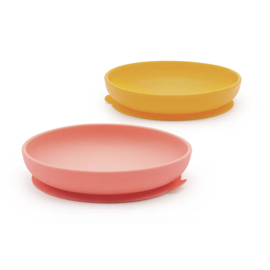Set de 2 assiettes ventouses en silicone