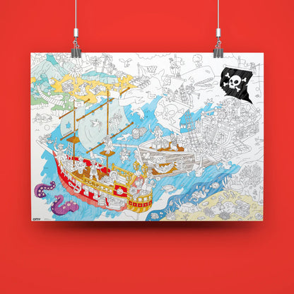 Poster géant à colorier - Pirates - OMY