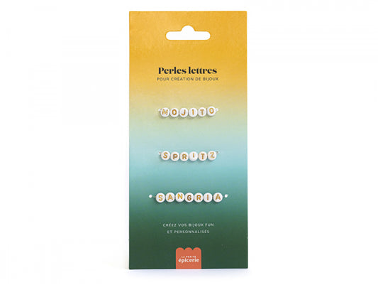 Perles lettres 3 mots pour bracelets à personnaliser - Mojito Spritz Sangria